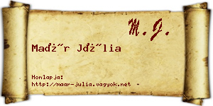 Maár Júlia névjegykártya